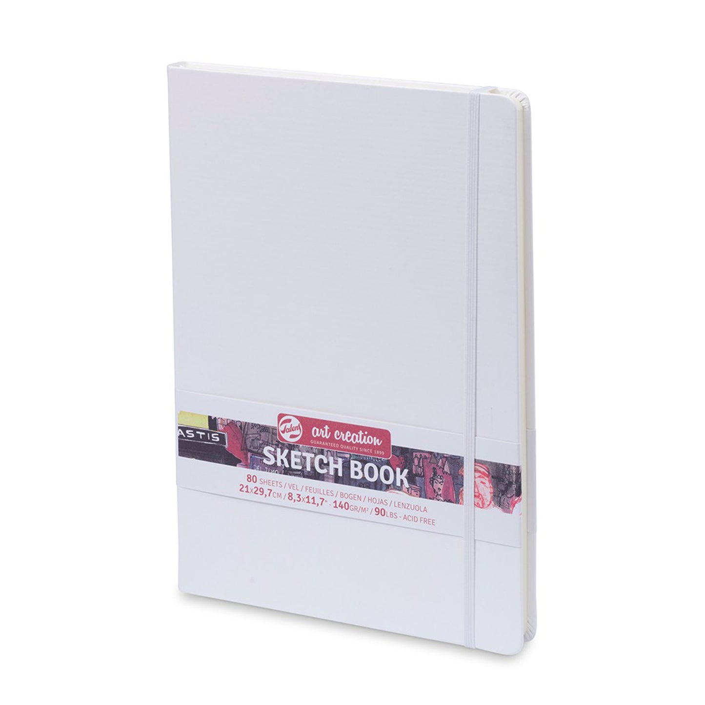 Art creations 8x11 white, hard cover sketchbook blackbook