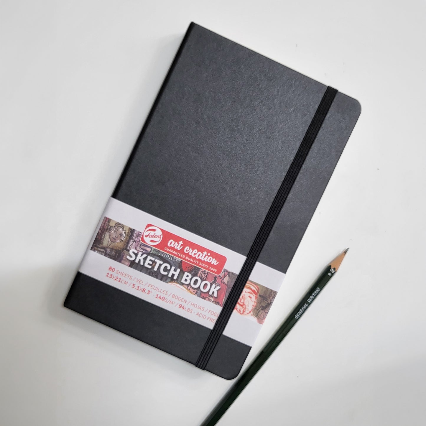 Art creations 5x8 black, hard cover sketchbook blackbook