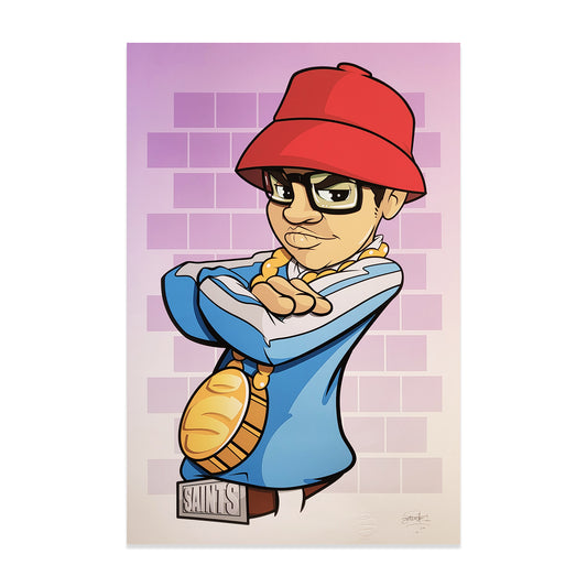 Limited edition art print by artist SAINTS, signed and dated.