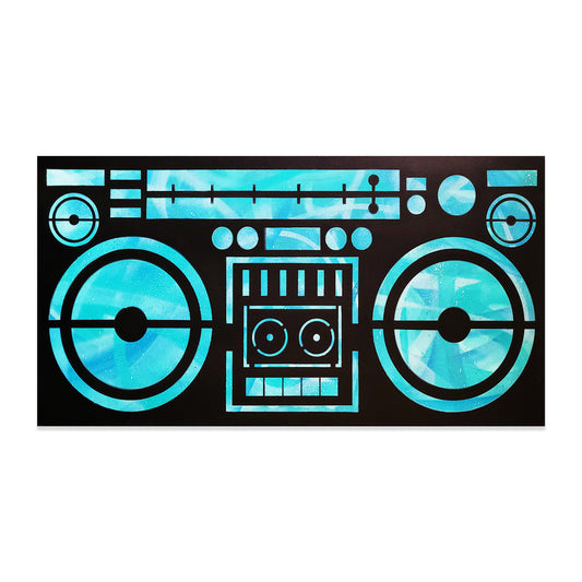 Painted canvas by graffiti artist SAINTS.