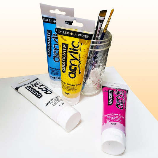 Daler & Rowney beginner painter's acrylic paint tubes