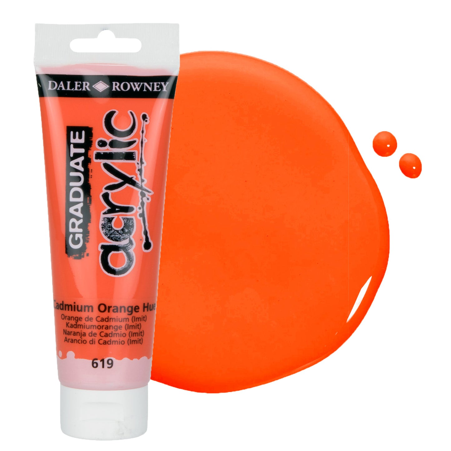 Daler & Rowney beginner's deep orange acrylic paint tube