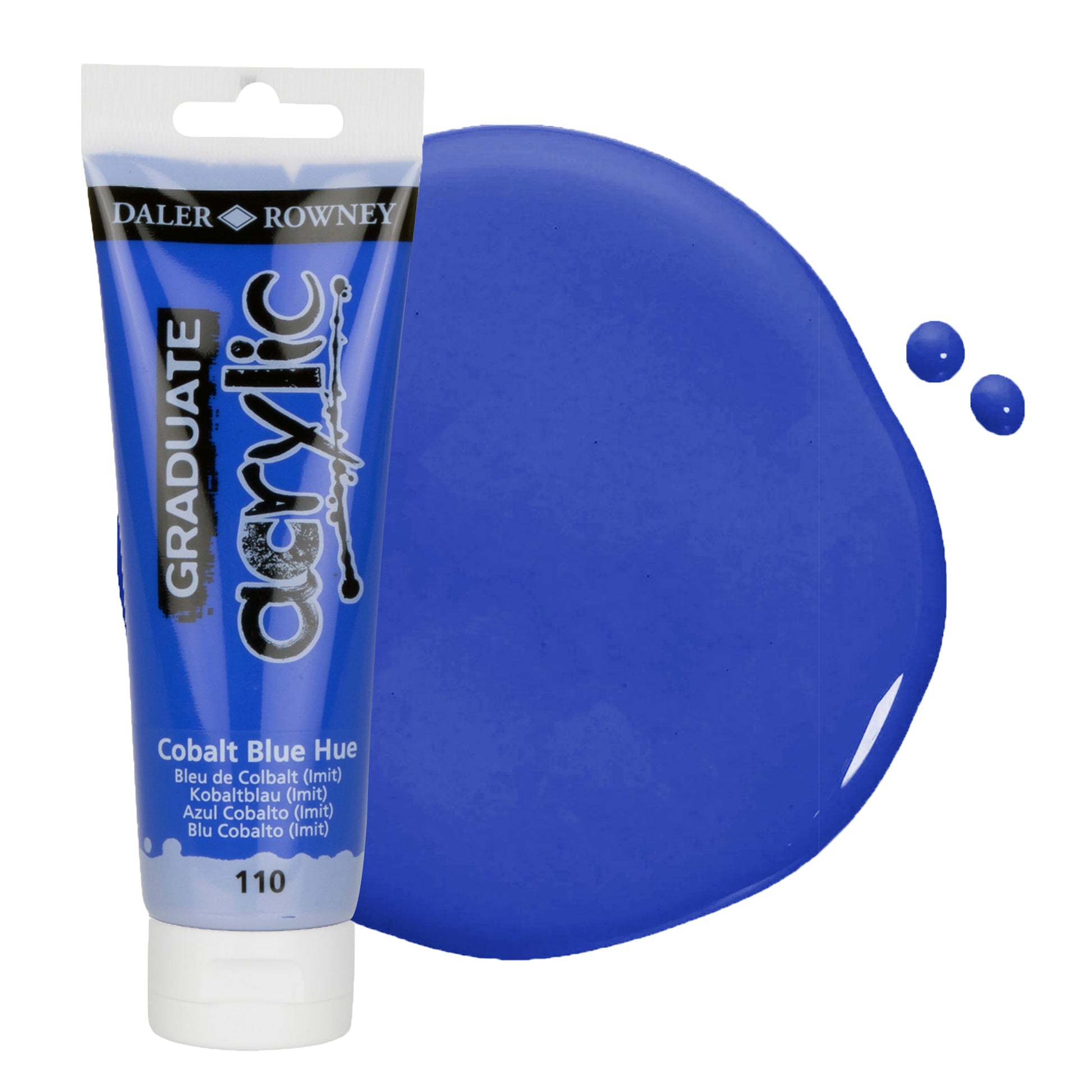 Daler & Rowney beginner's cobalt blue acrylic paint tube