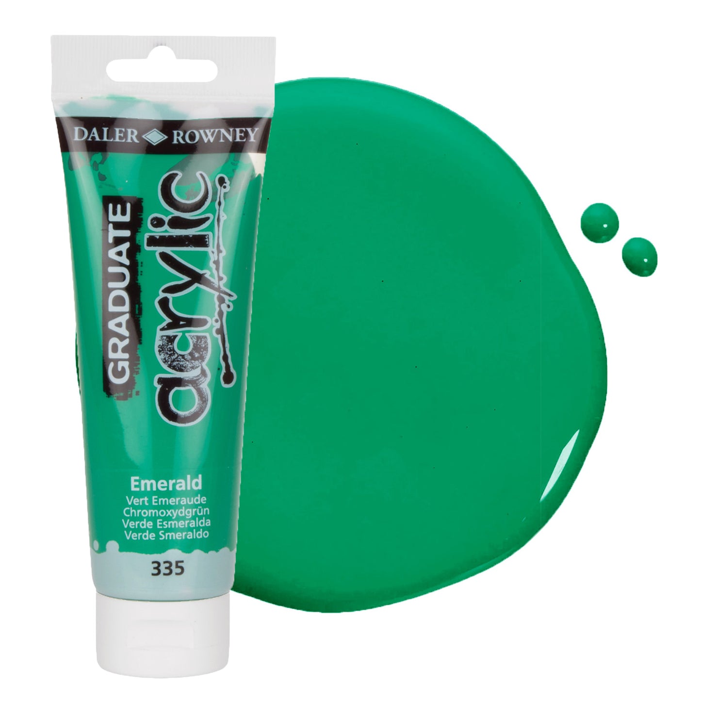 Daler & Rowney beginner's emerald green acrylic paint tube