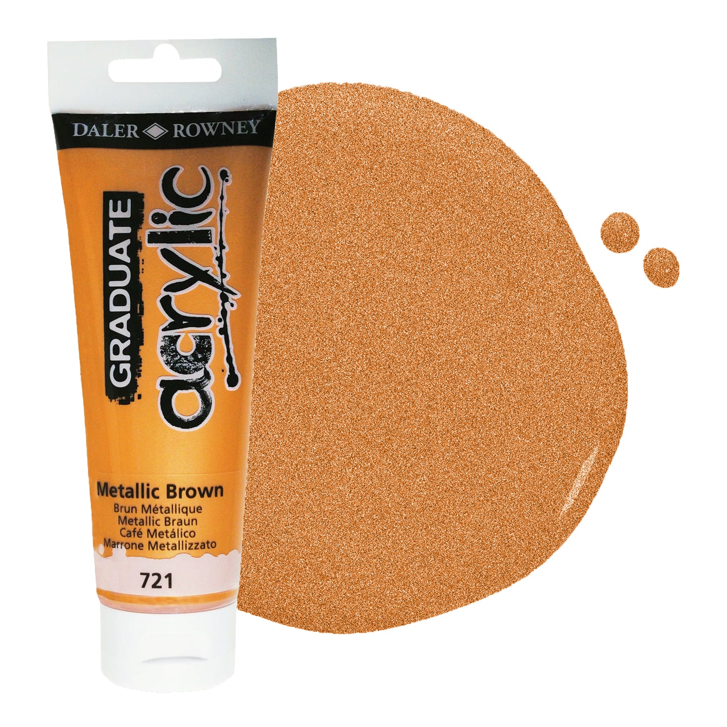 Daler & Rowney beginner's metallic brown acrylic paint tube