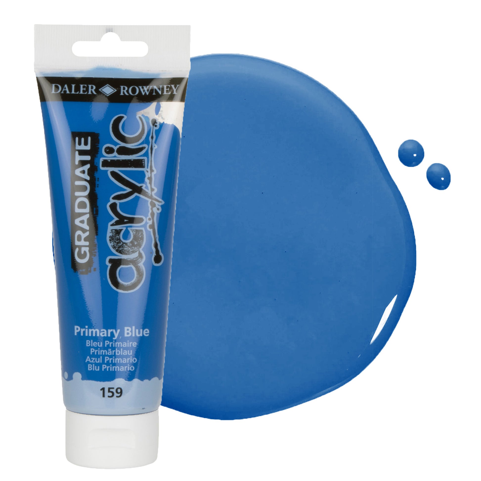 Daler & Rowney beginner's primary blue acrylic paint tube