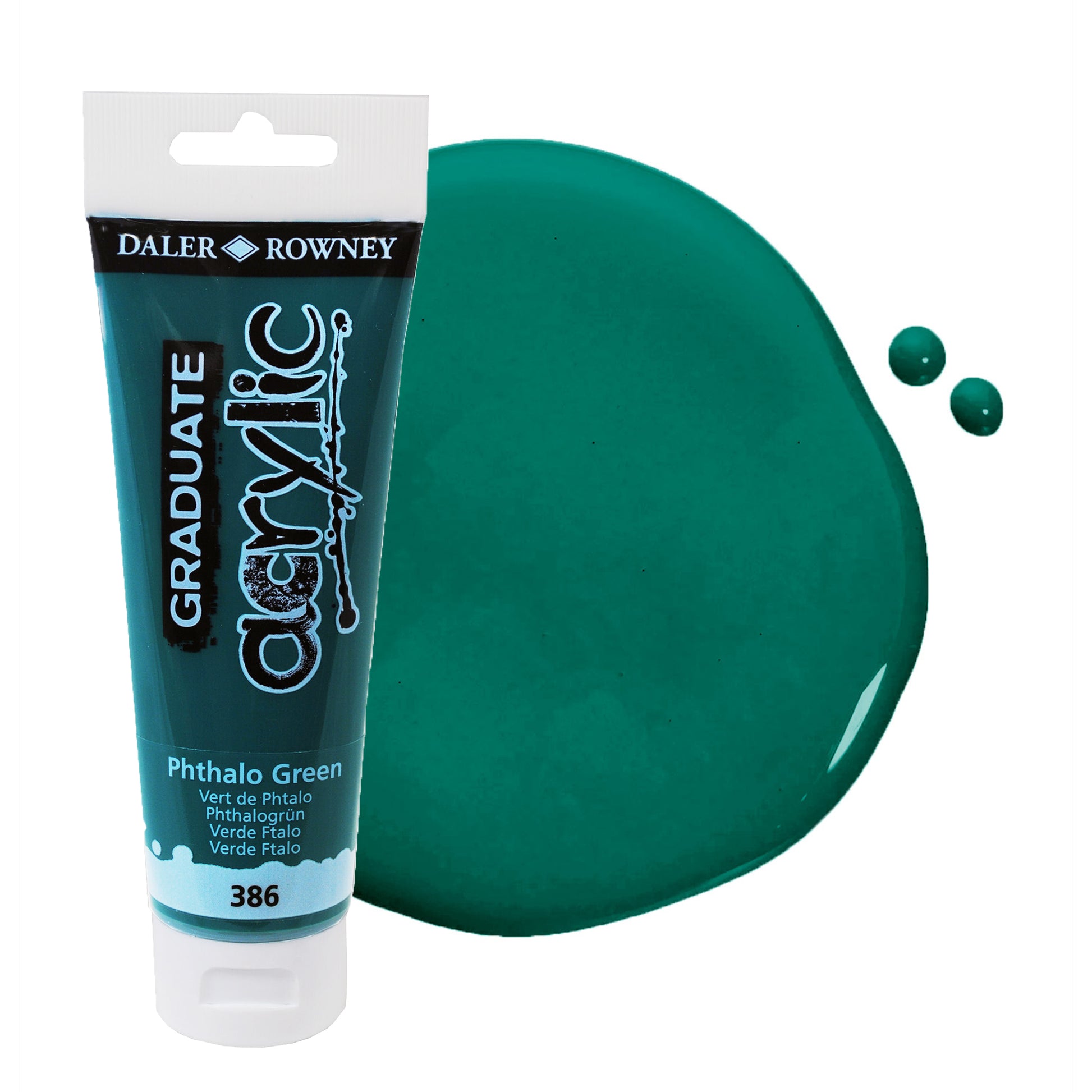 Daler & Rowney beginner's blue green acrylic paint tube