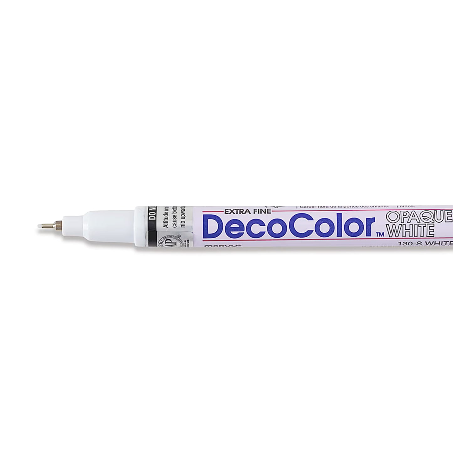 White Deco fine line oil based paint marker.