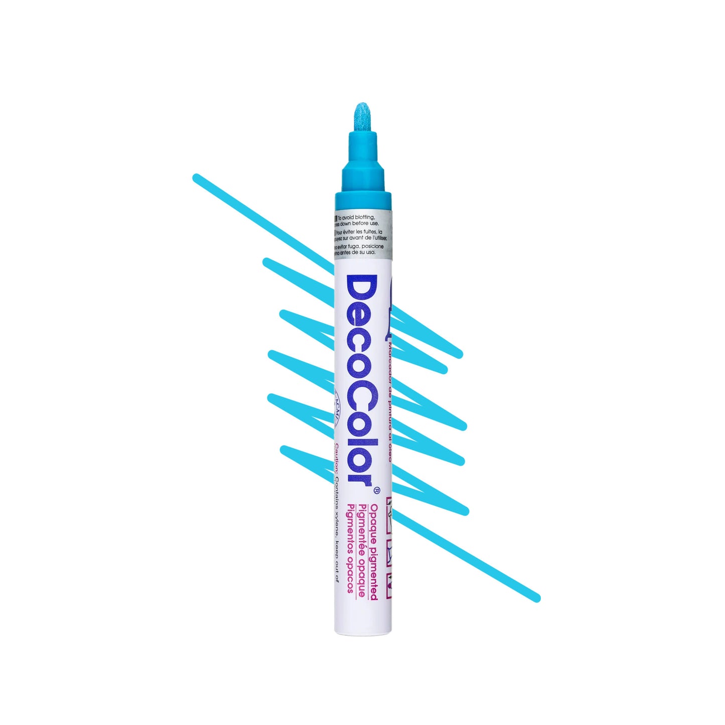 Deco Color artist paint markers in light blue.
