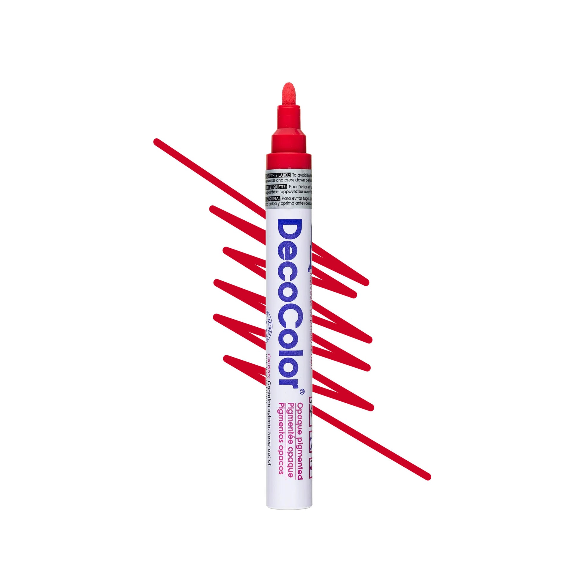 Deco Color artist paint markers in bright red.
