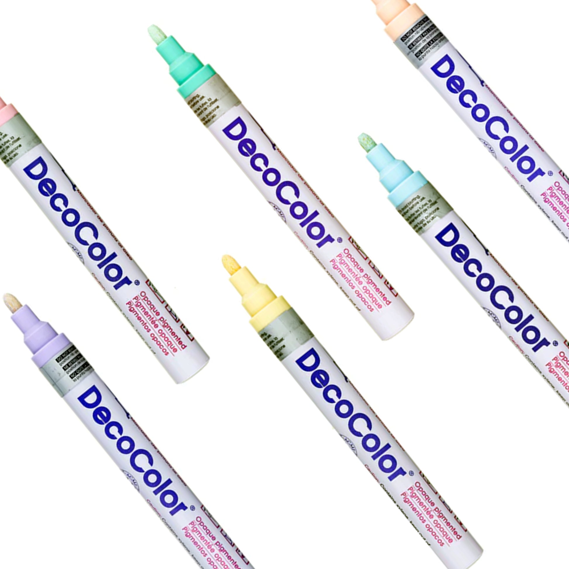 pastel colored deco markers on a white background