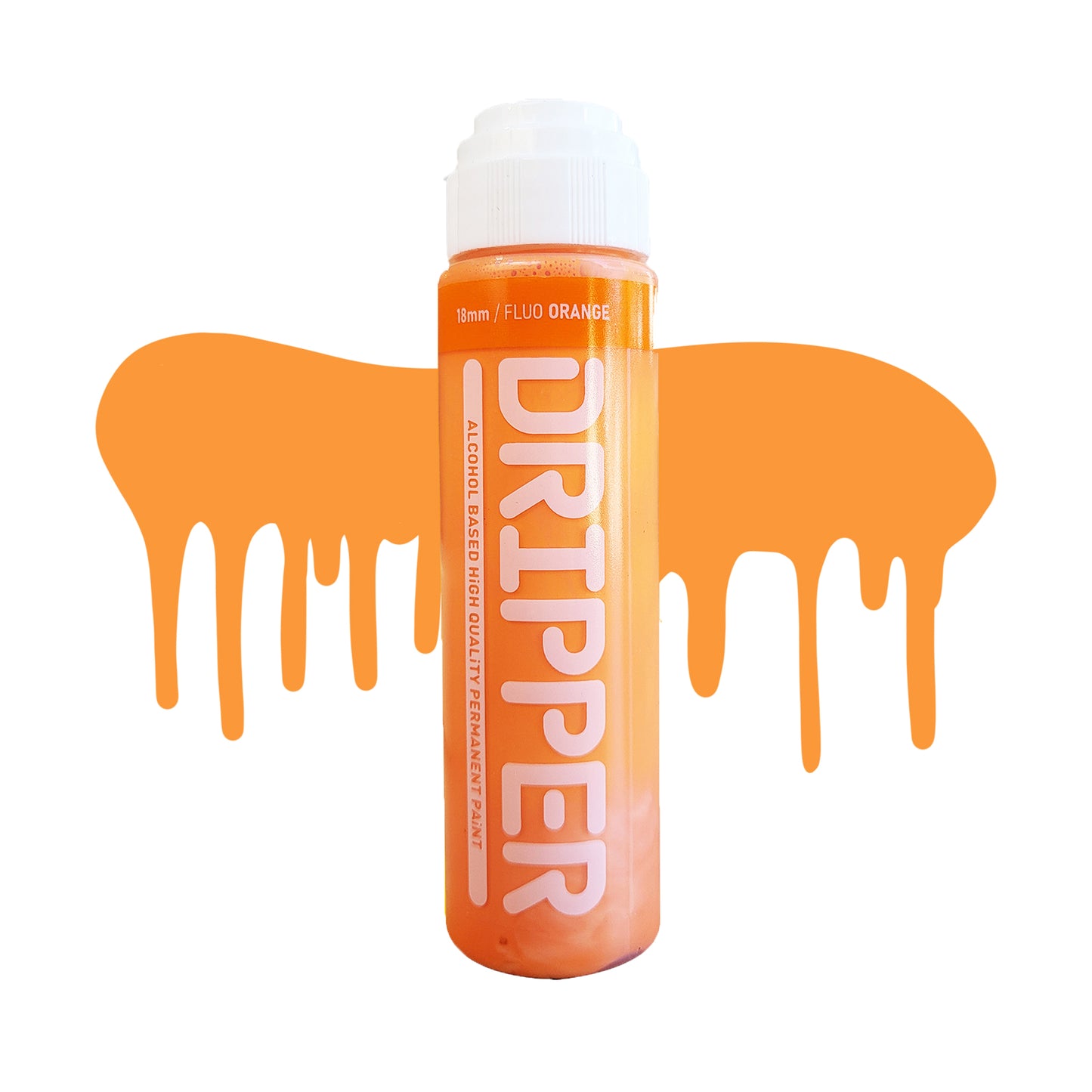 Dope Paint, Graffiti Squeeze Dripper Mop Marker in fluorescent orange.