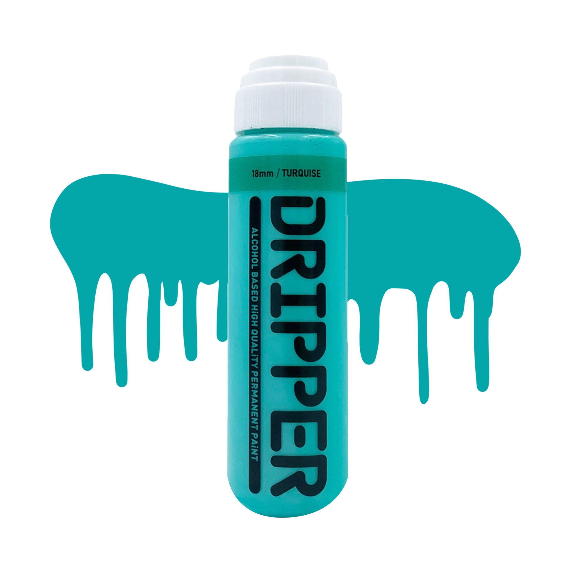 Dope Paint, Graffiti Squeeze Dripper Mop Marker in turquoise.