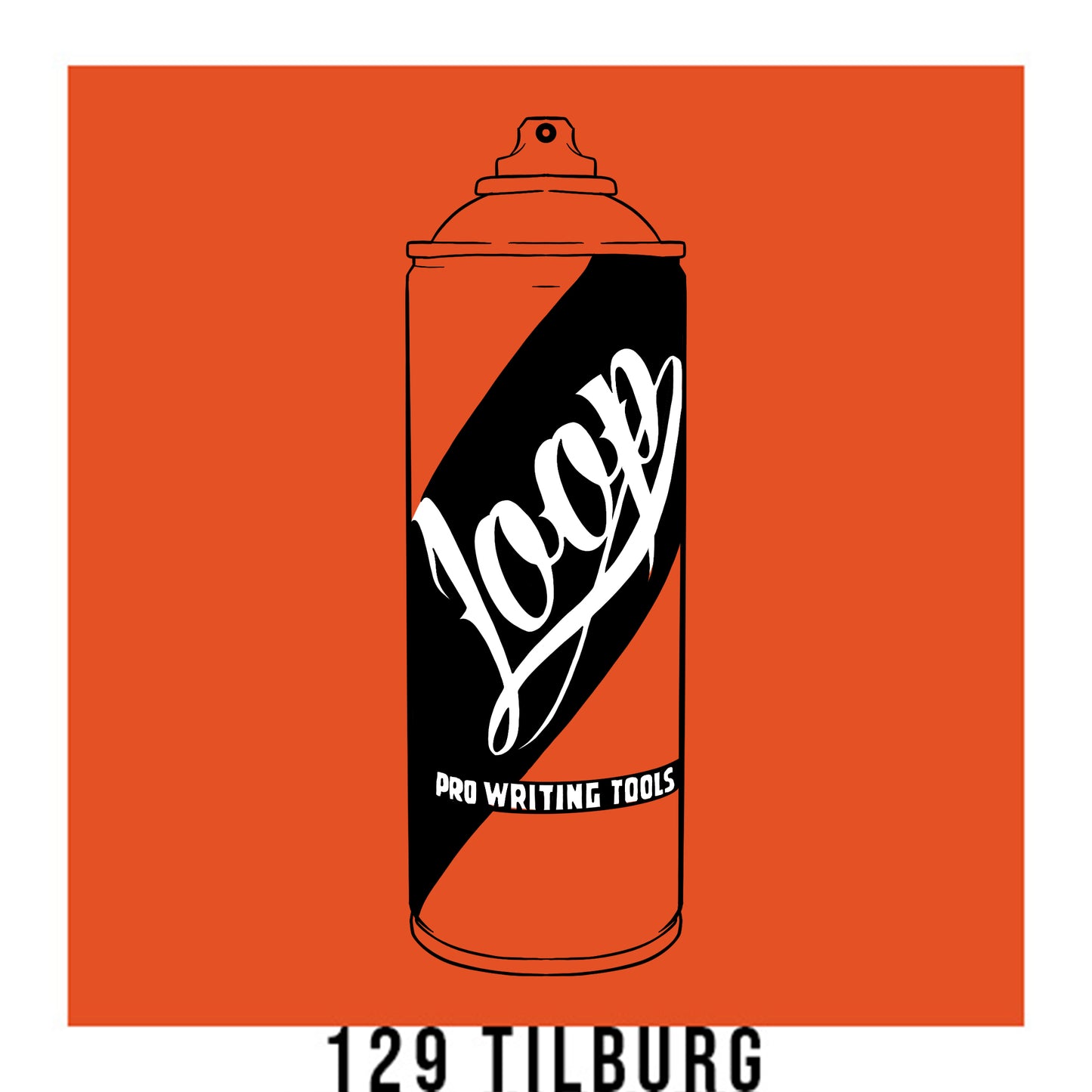 Loop colors artist spray paint in Tilburg orange.