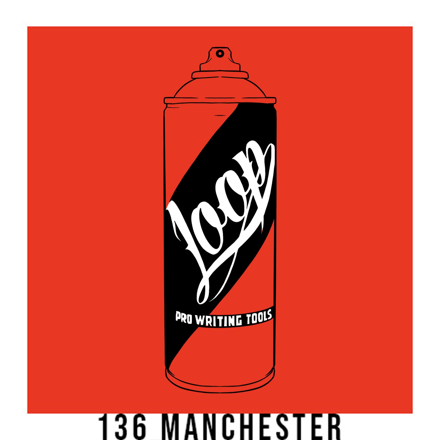 Loop colors artist spray paint in Manchester red orange..