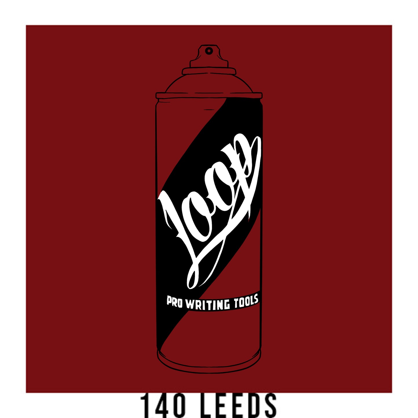 Loop colors artist spray paint in Leeds dark red.