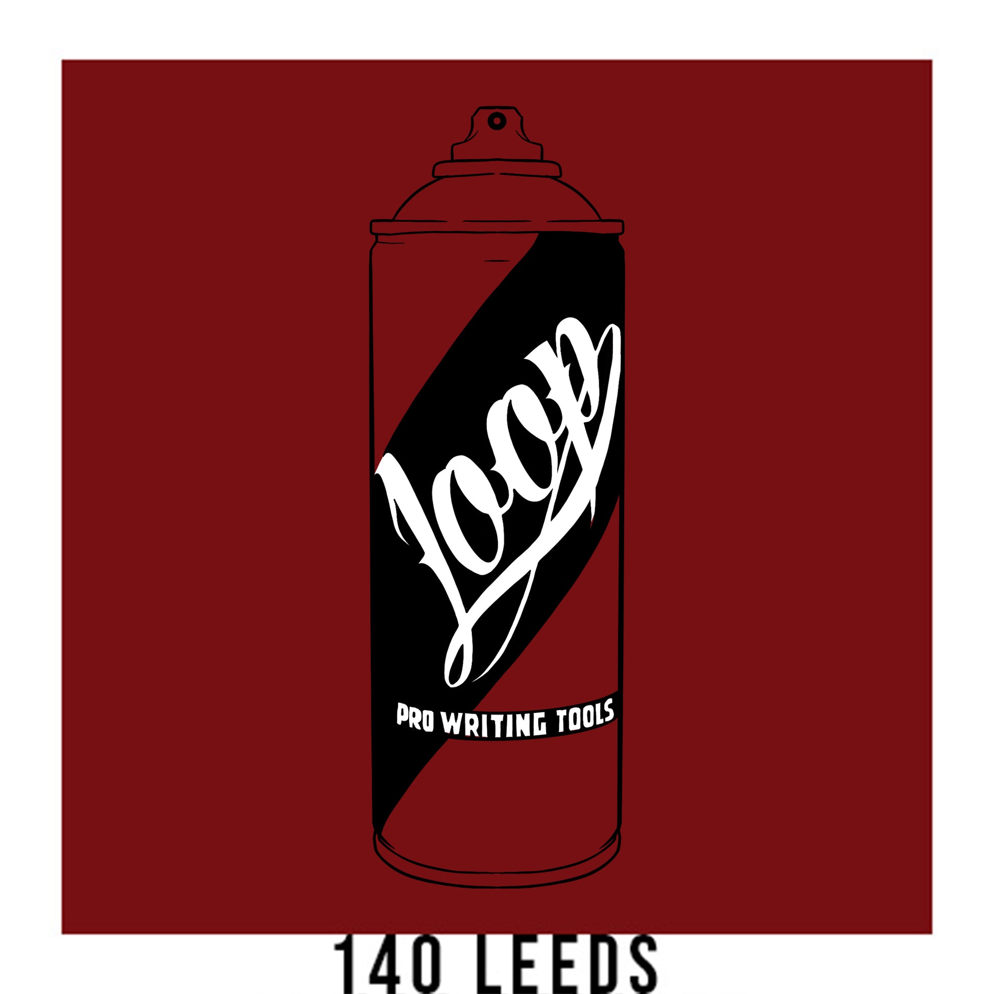 Loop colors artist spray paint in Leeds dark red.