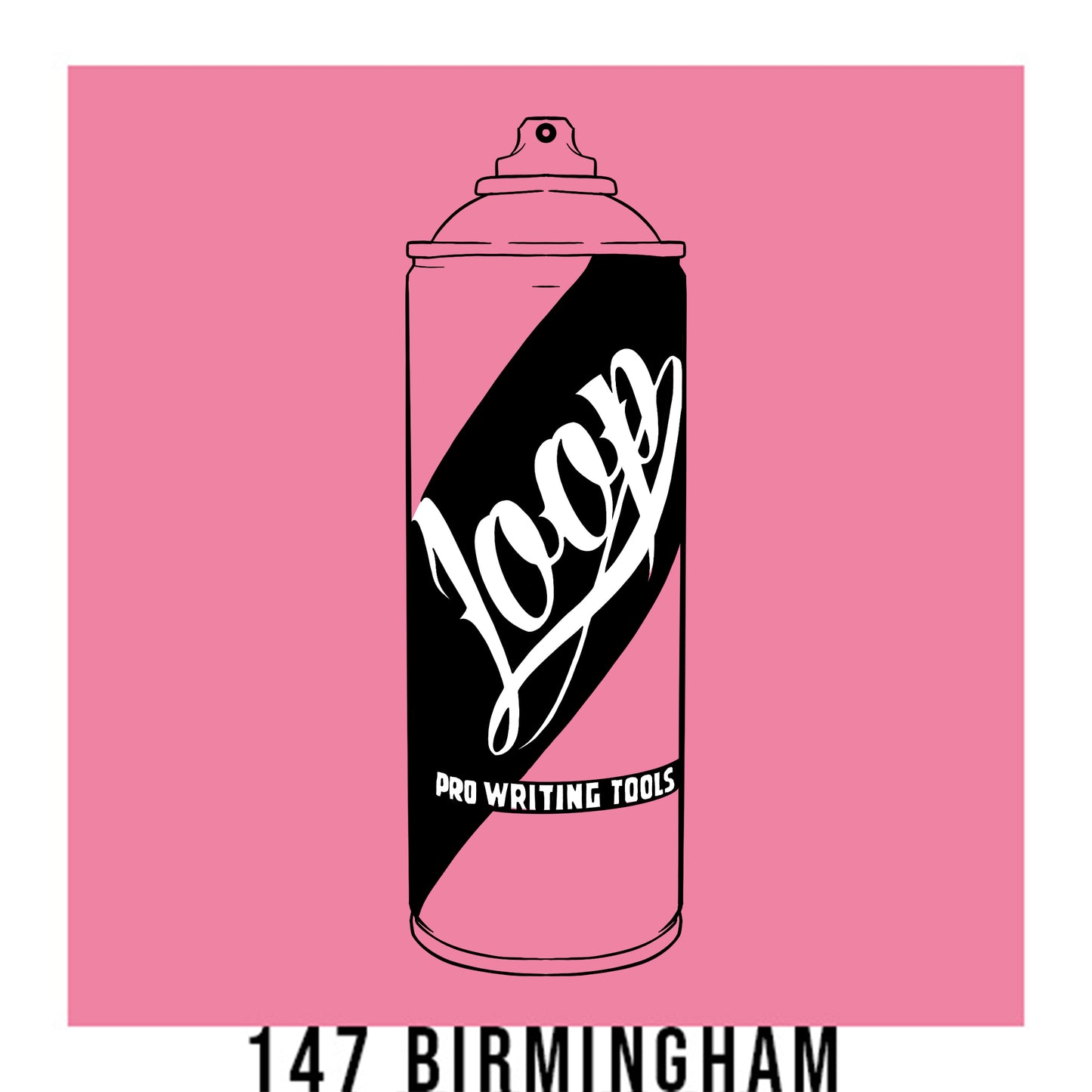 Loop colors artist spray paint in Birninham pink.