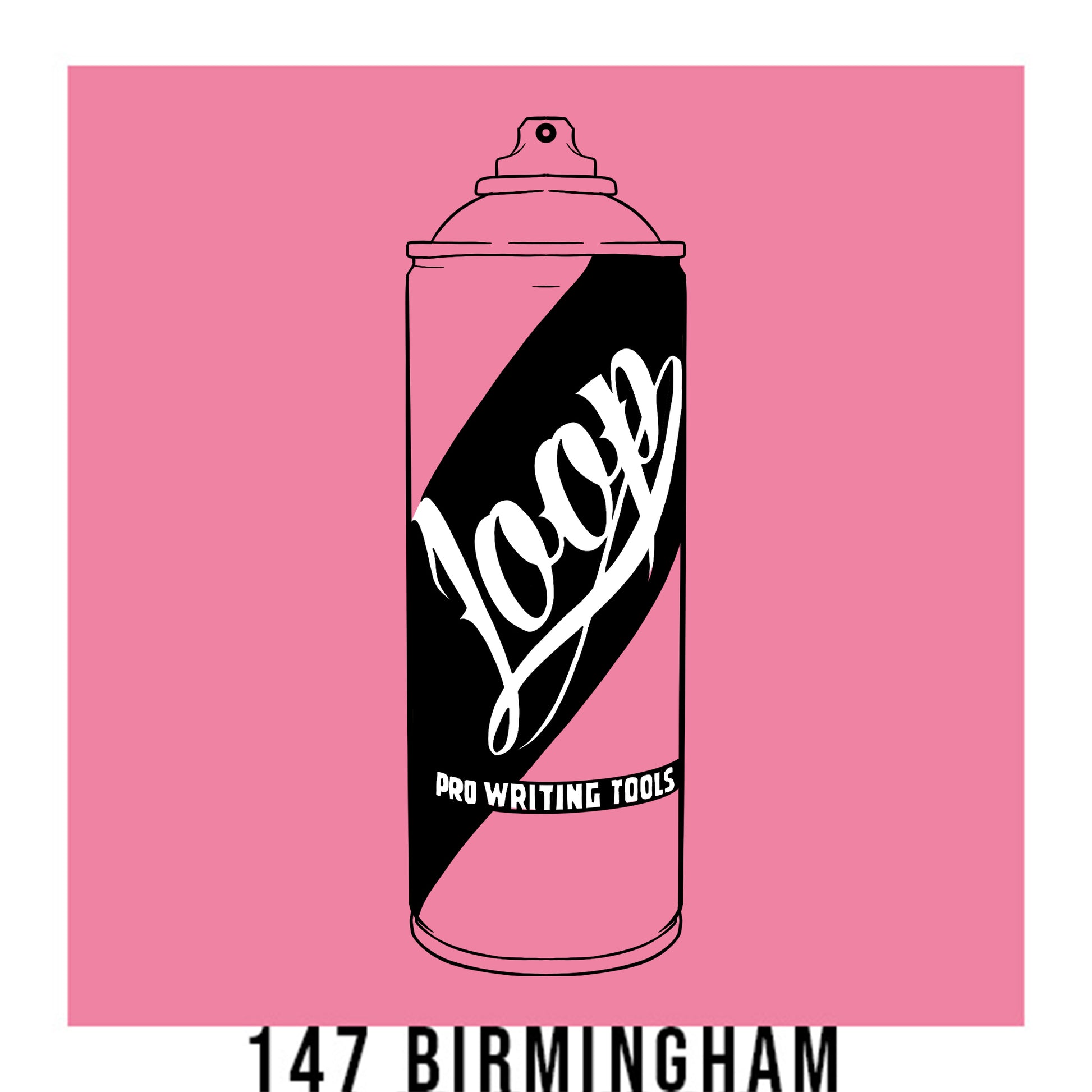 Loop colors artist spray paint in Birninham pink.