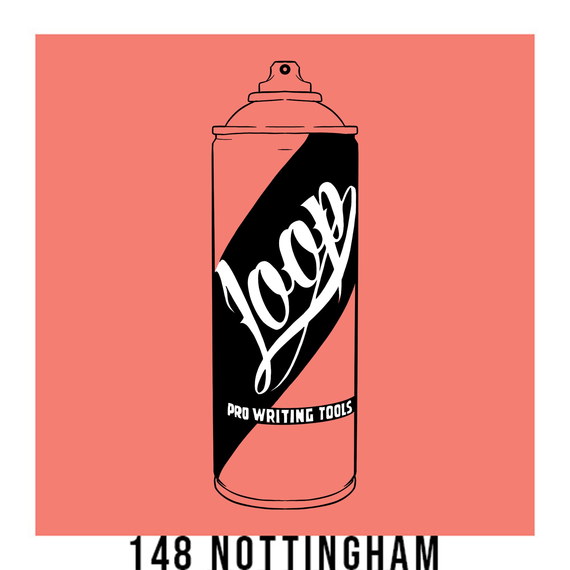 Loop colors artist spray paint in Nottingham pink.