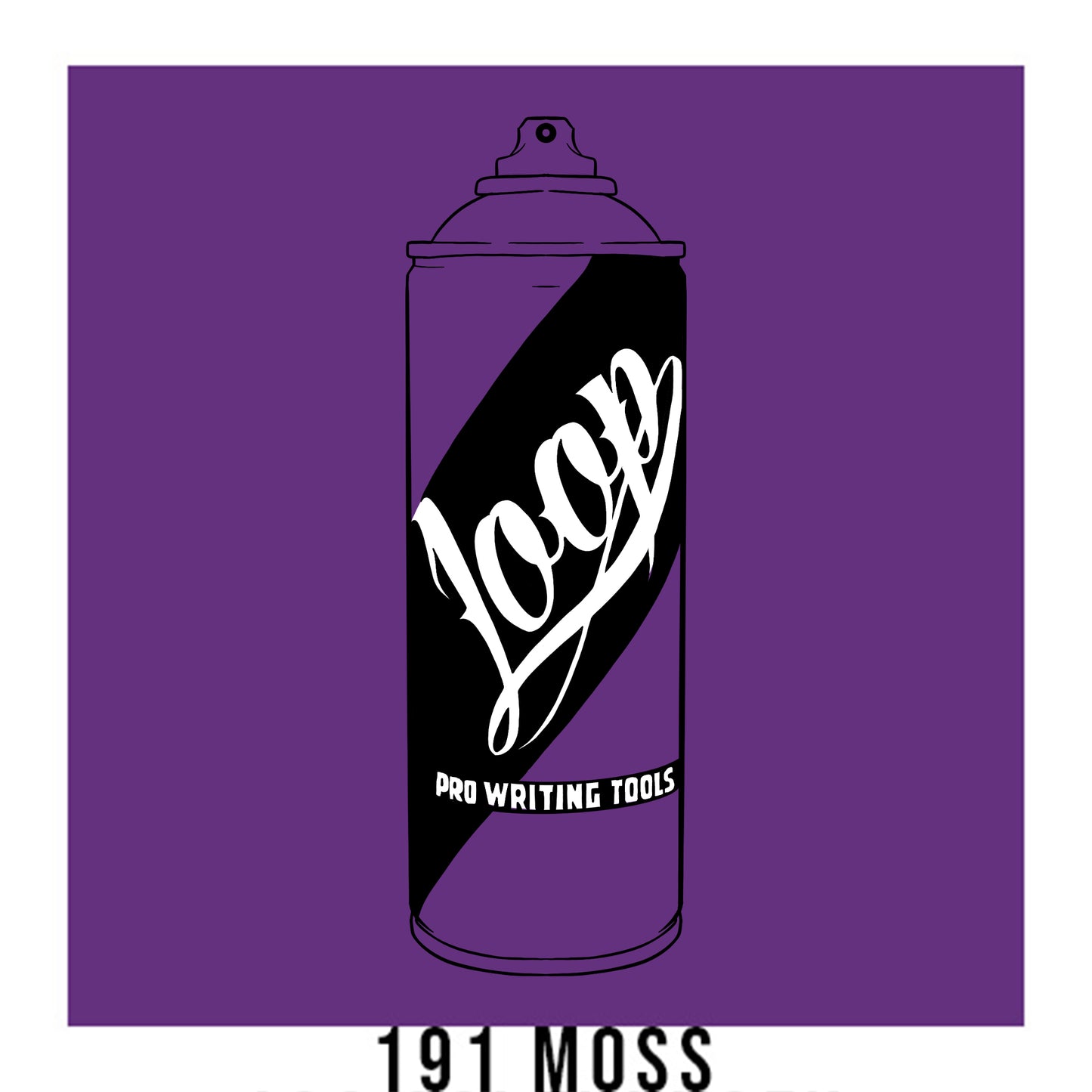 Loop colors artist spray paint in Moss purple.