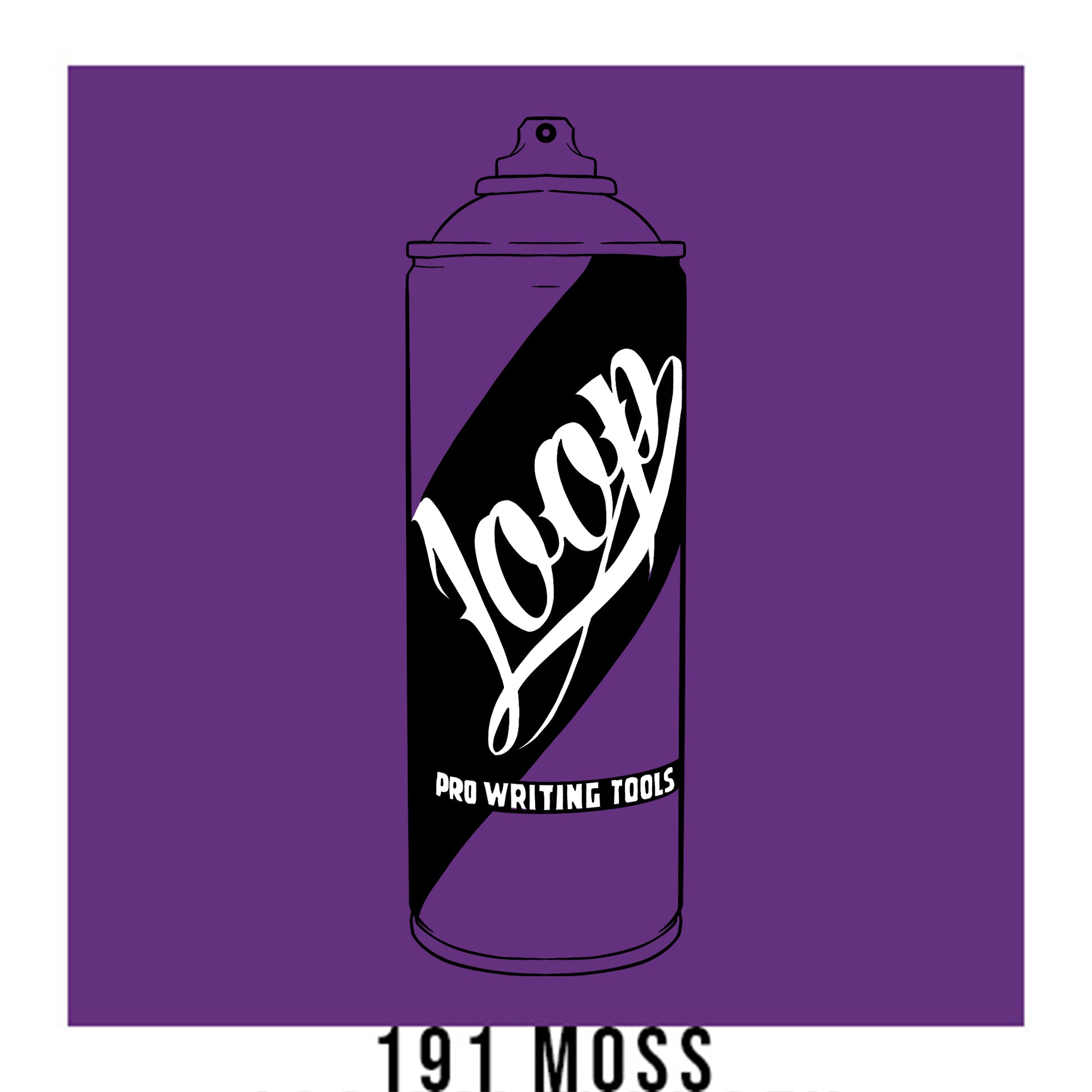 Loop colors artist spray paint in Moss purple.