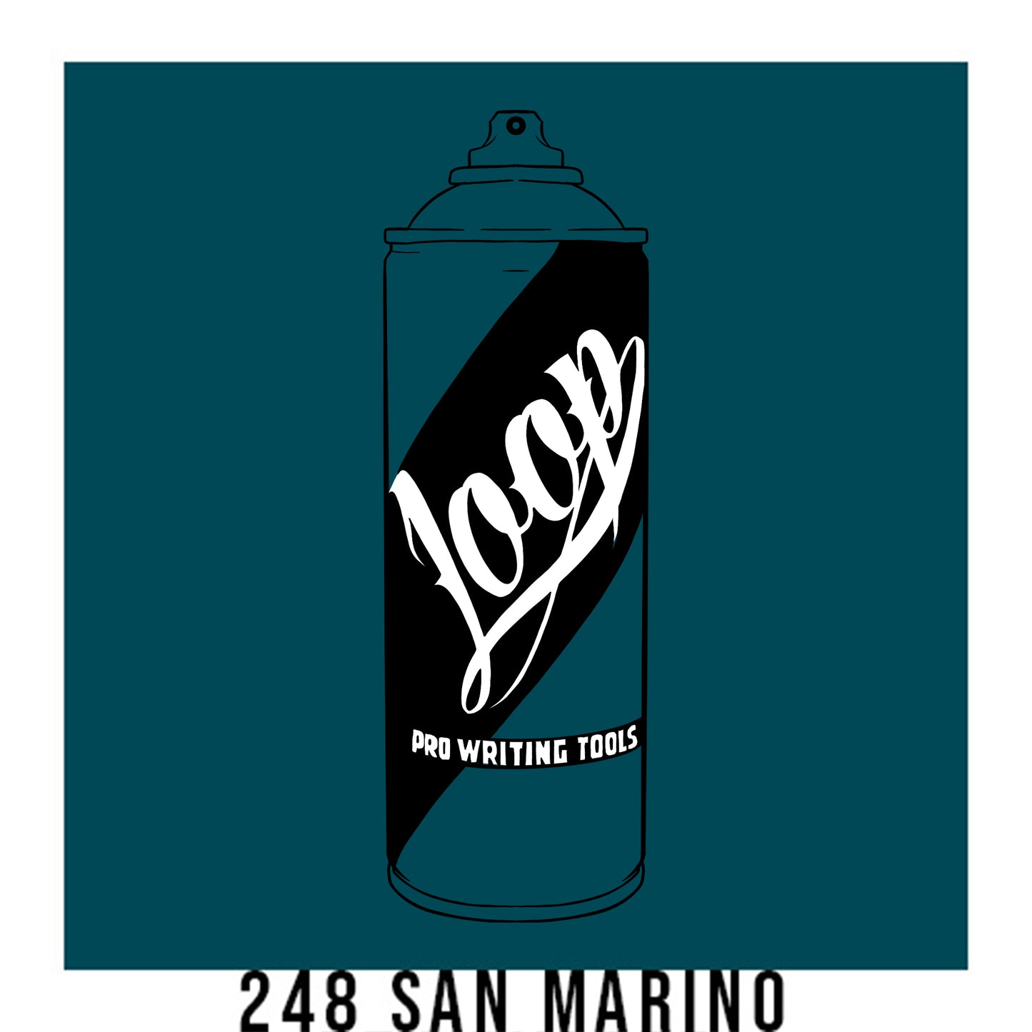 Loop colors artist spray paint in San Marino blue.