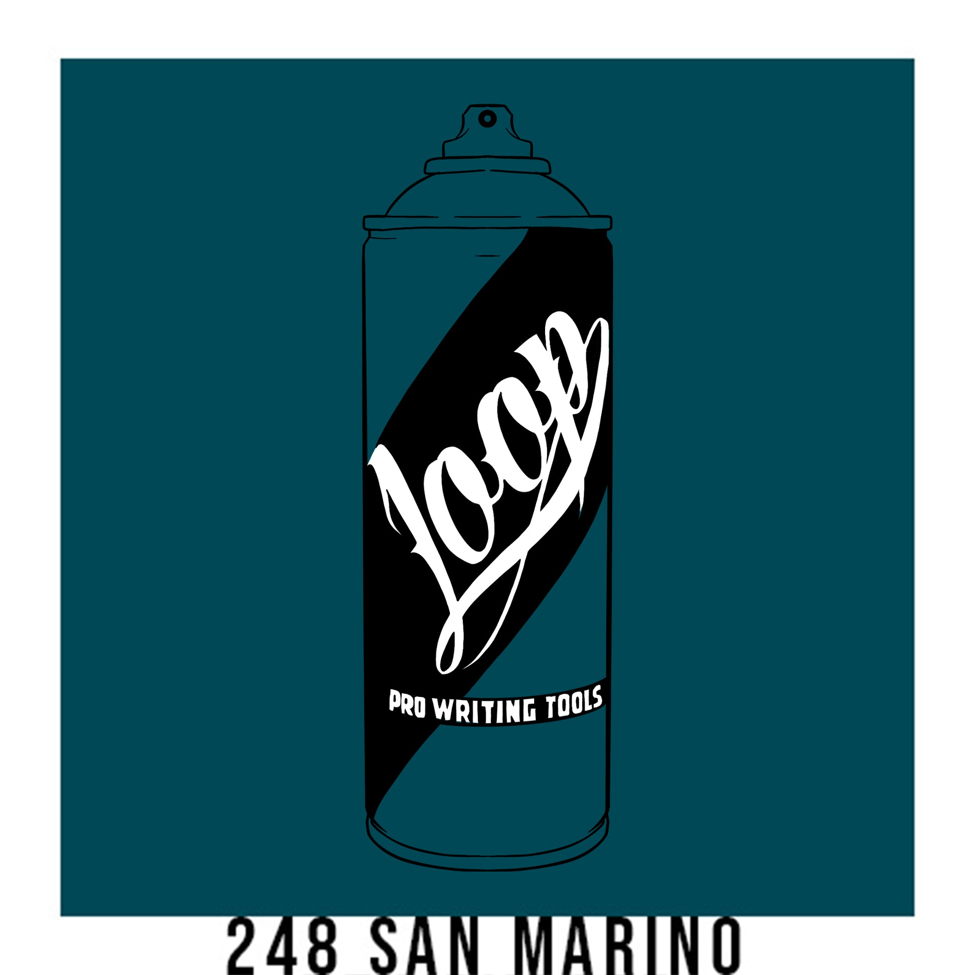 Loop colors artist spray paint in San Marino blue.