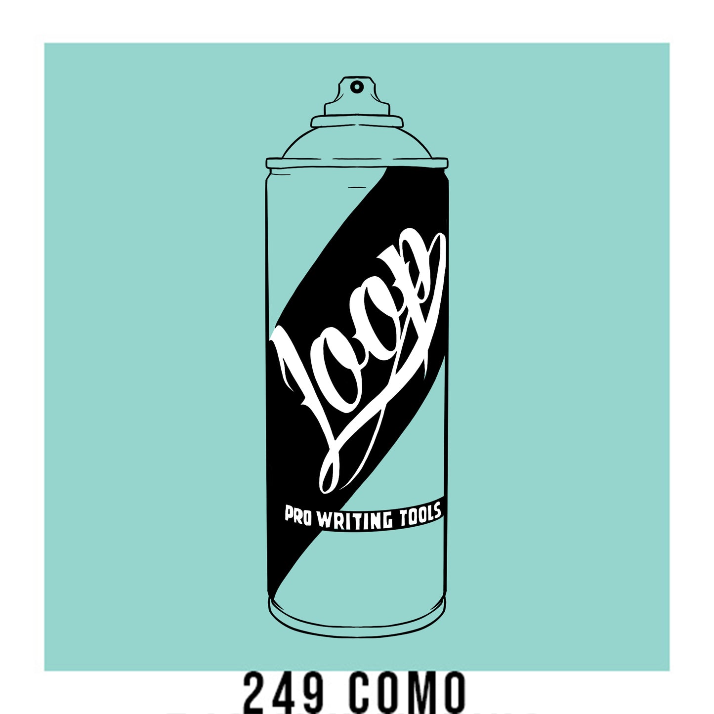 Loop colors artist spray paint in Como light turquoise blue.
