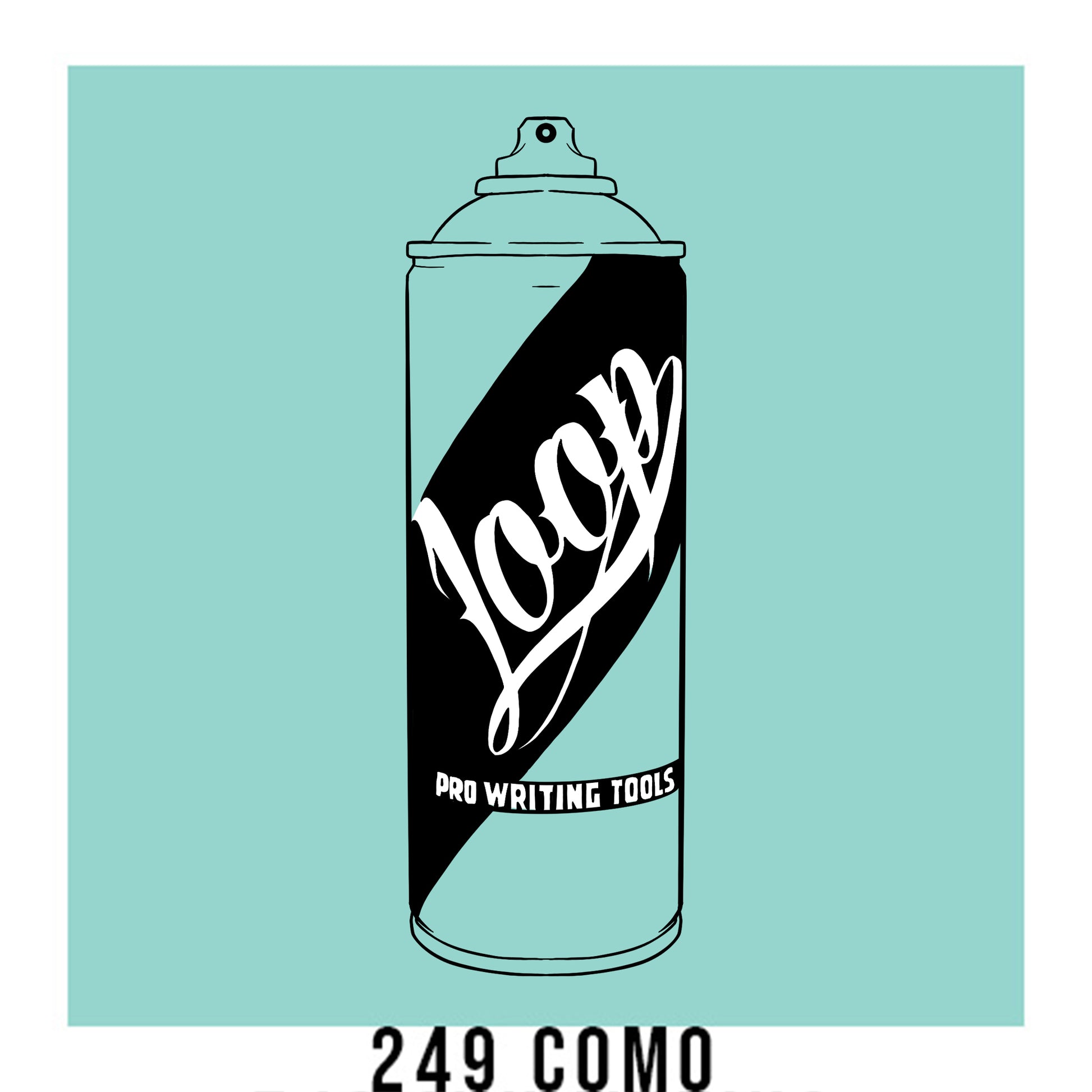 Loop colors artist spray paint in Como light turquoise blue.