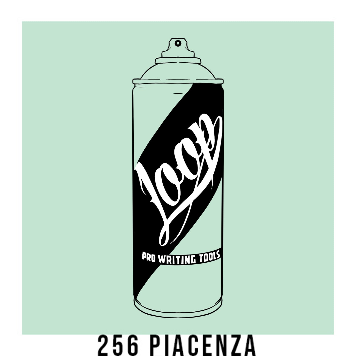 Loop colors artist spray paint in Piacenza pastel green.
