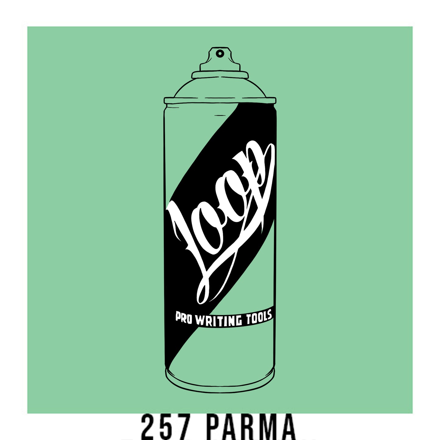 Loop colors artist spray paint in Parma light turquoise.