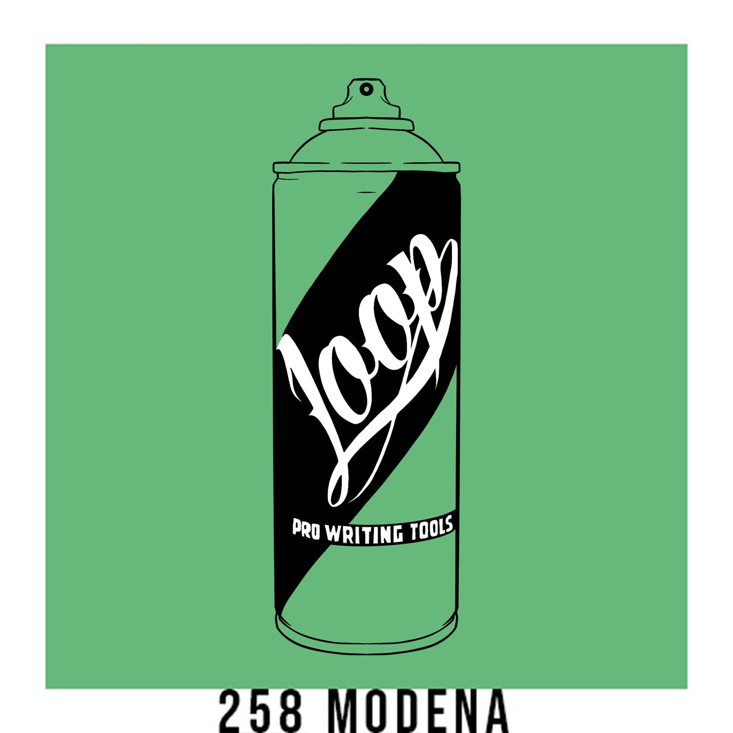 Loop Colors spray paint can in Modena green