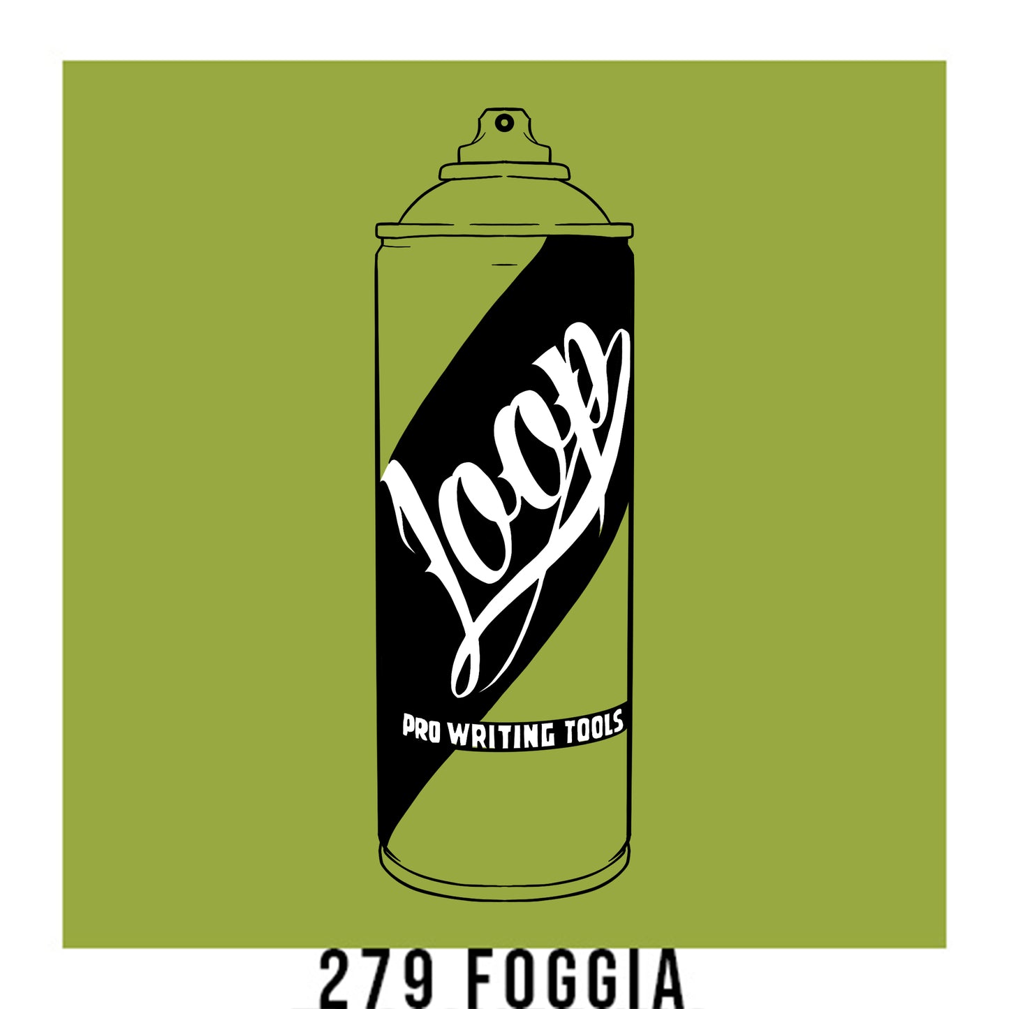 Loop Colors spray paint can in the color Foggia green