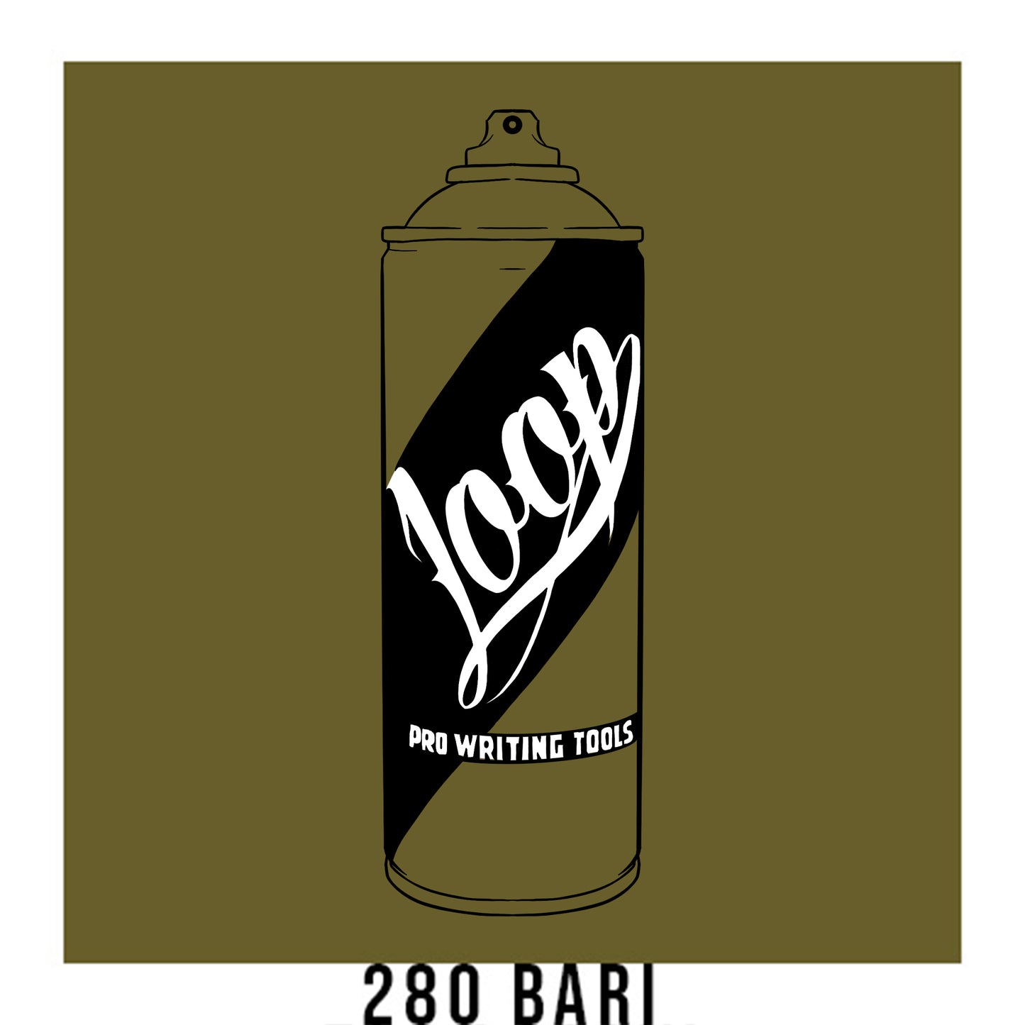 Loop Colors spray paint can in the color bari green