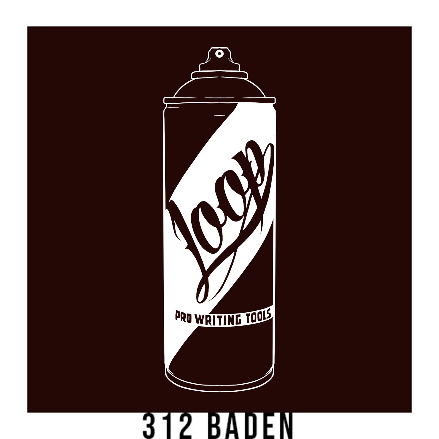Loop Colors spray paint can in the color Baden deep brown