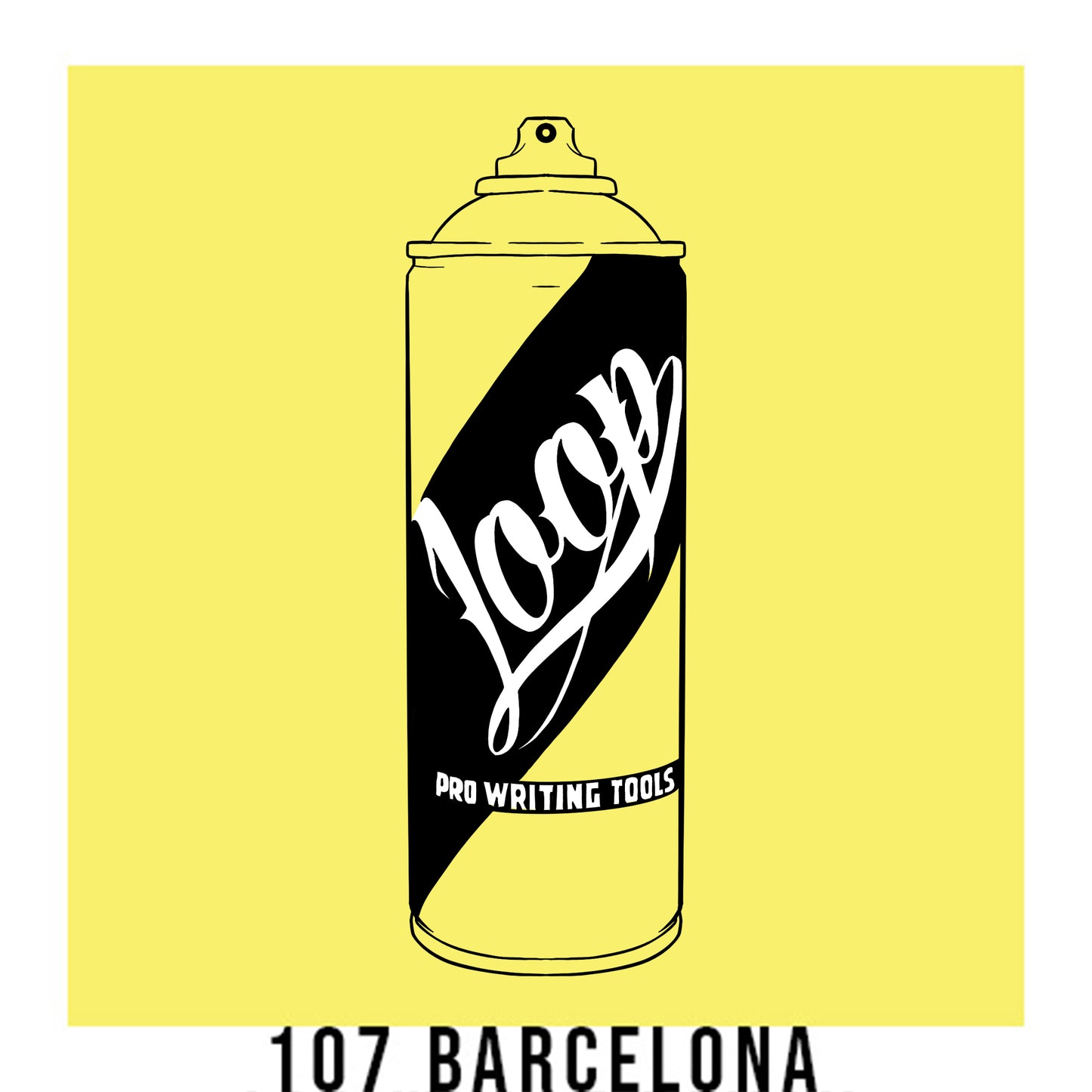 Loop colors artist spray paint in Barcelona yellow.
