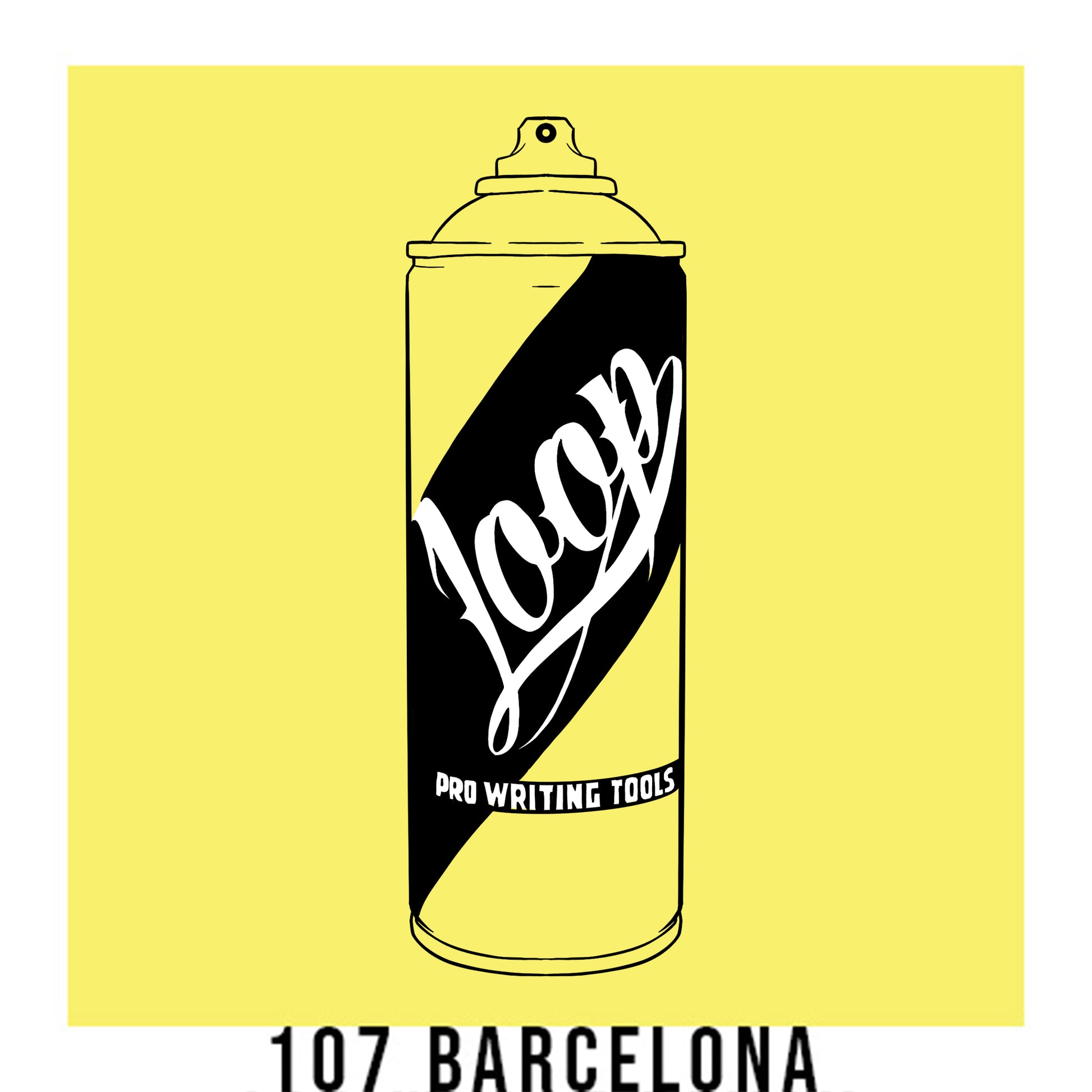 Loop colors artist spray paint in Barcelona yellow.