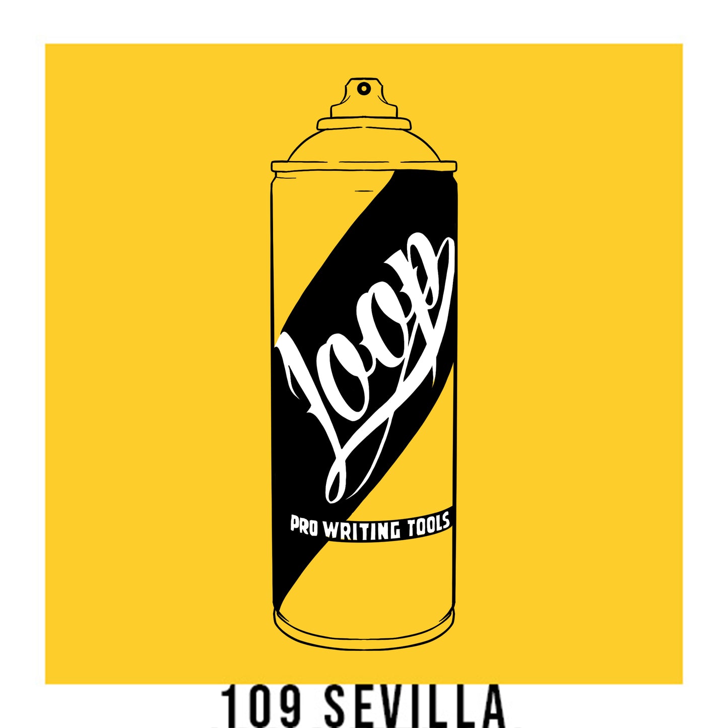 Loop colors artist spray paint in Sevilla bright yellow.