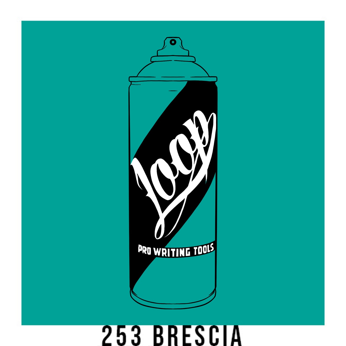 Loop colors artist spray paint in Bresia turquoise.