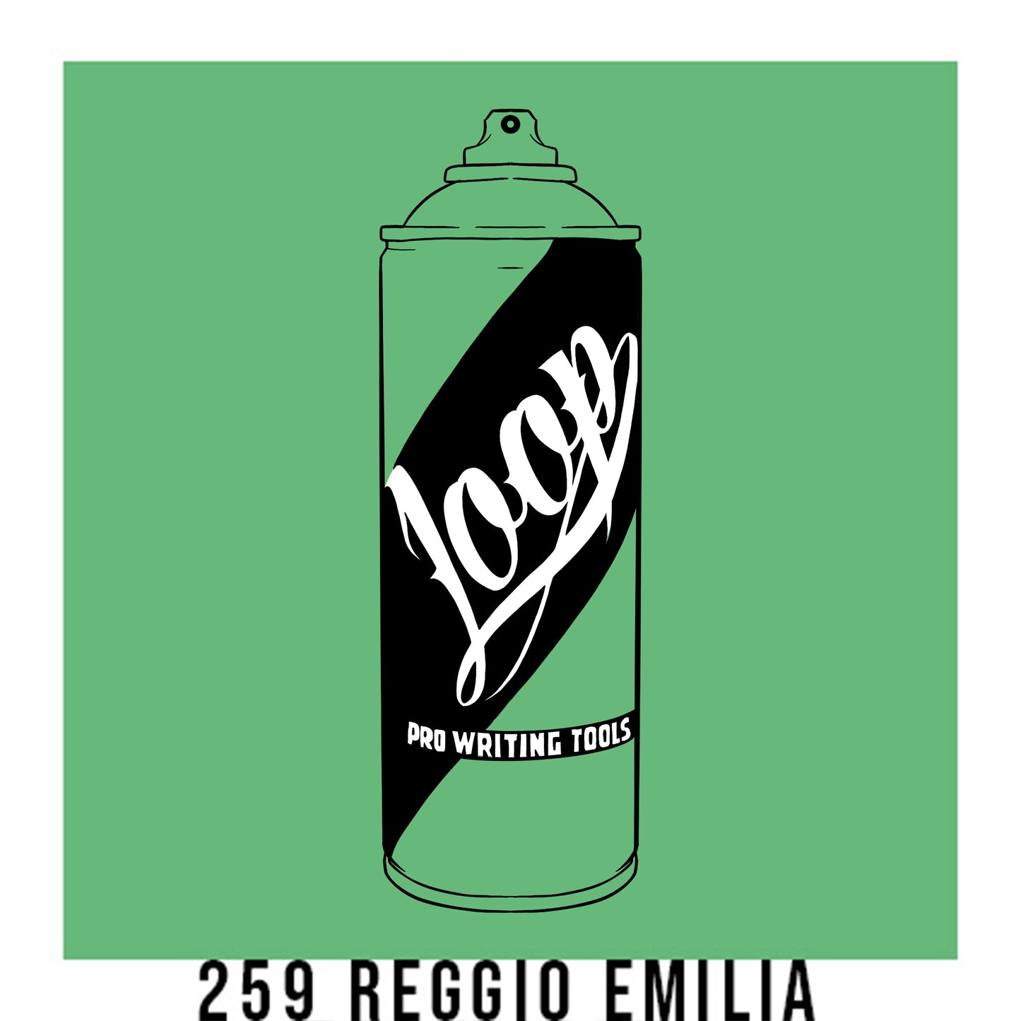 Loop Colors spray paint can in the color Reggio Emilia green