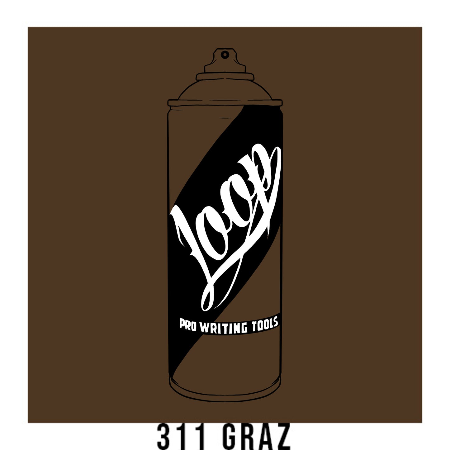 Loop Colors spray paint can in the color Graz brown