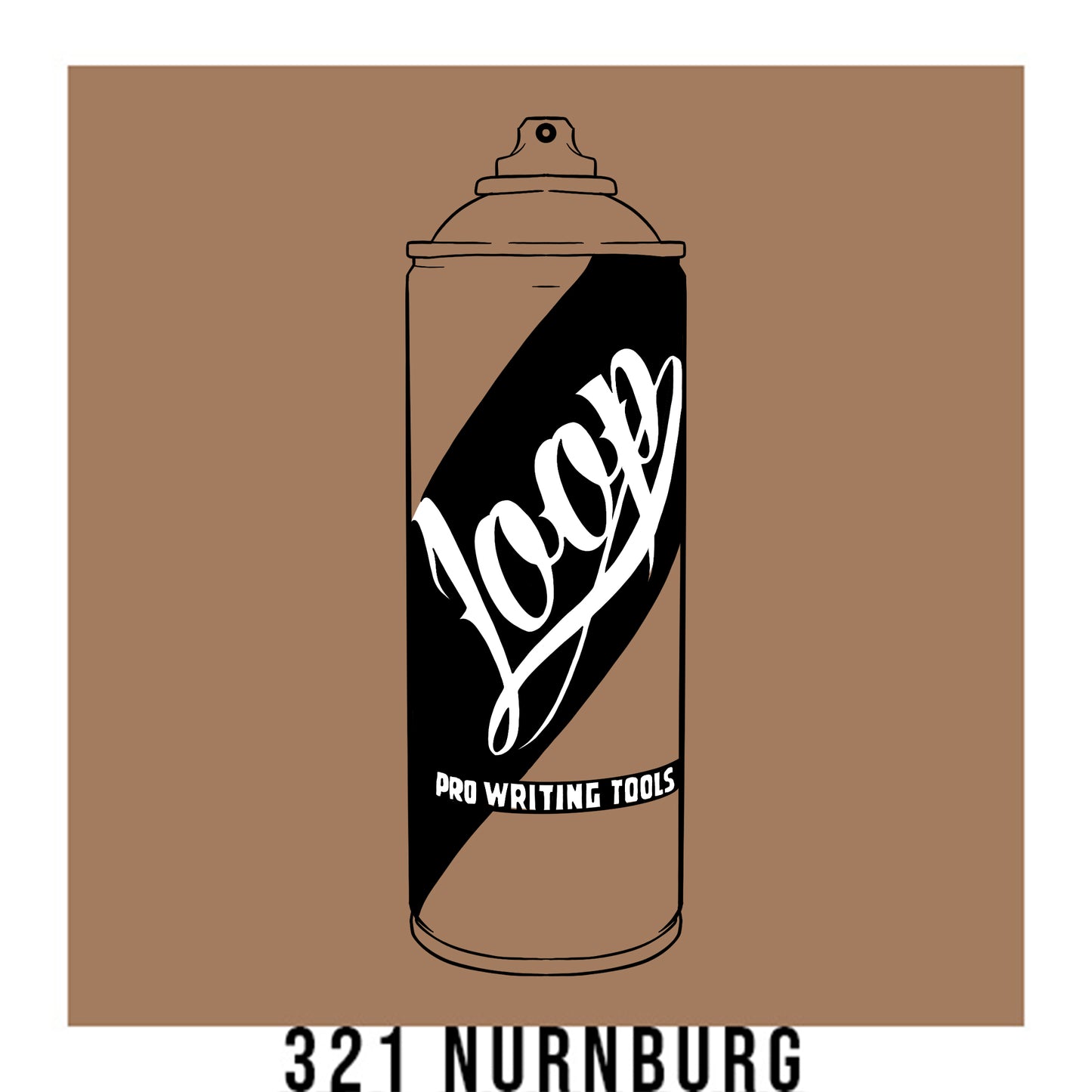 Loop Colors spray paint can in the color Nurnburg brown