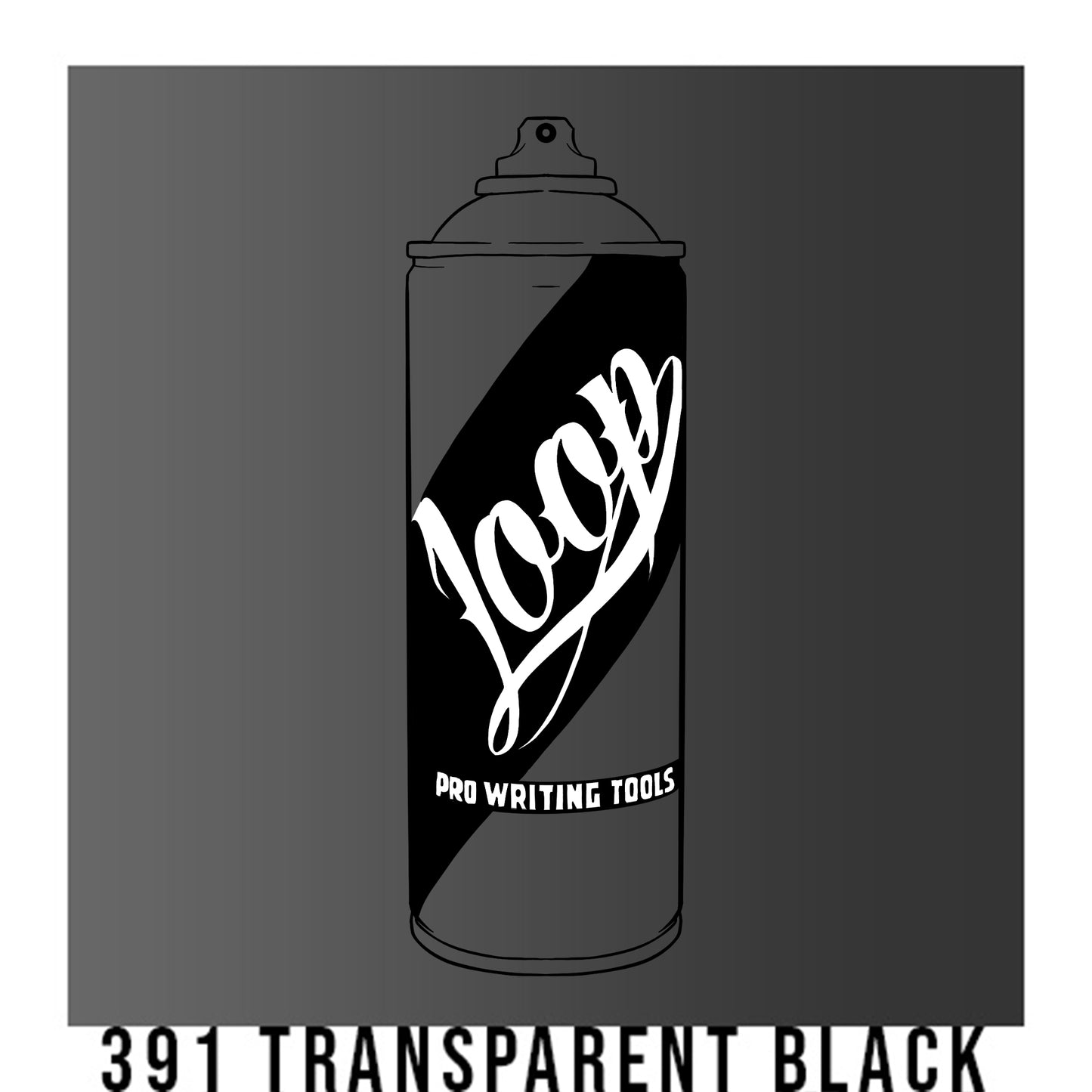 Loop Colors spray paint can in the color Trasparent Black