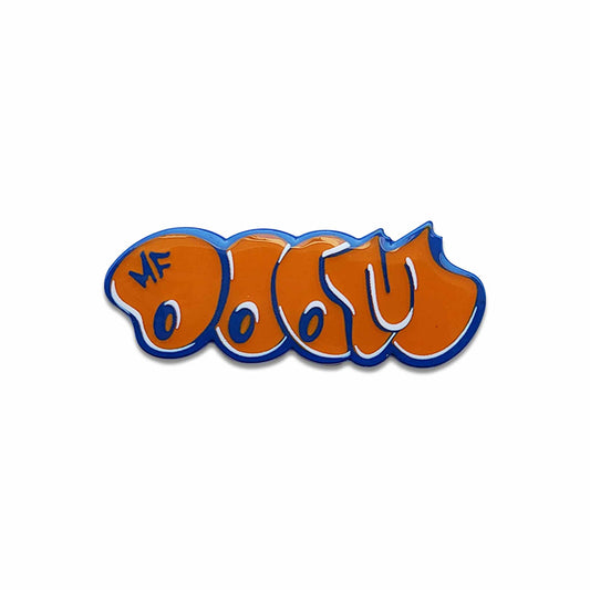 Blue and orange throwie MF DOOM