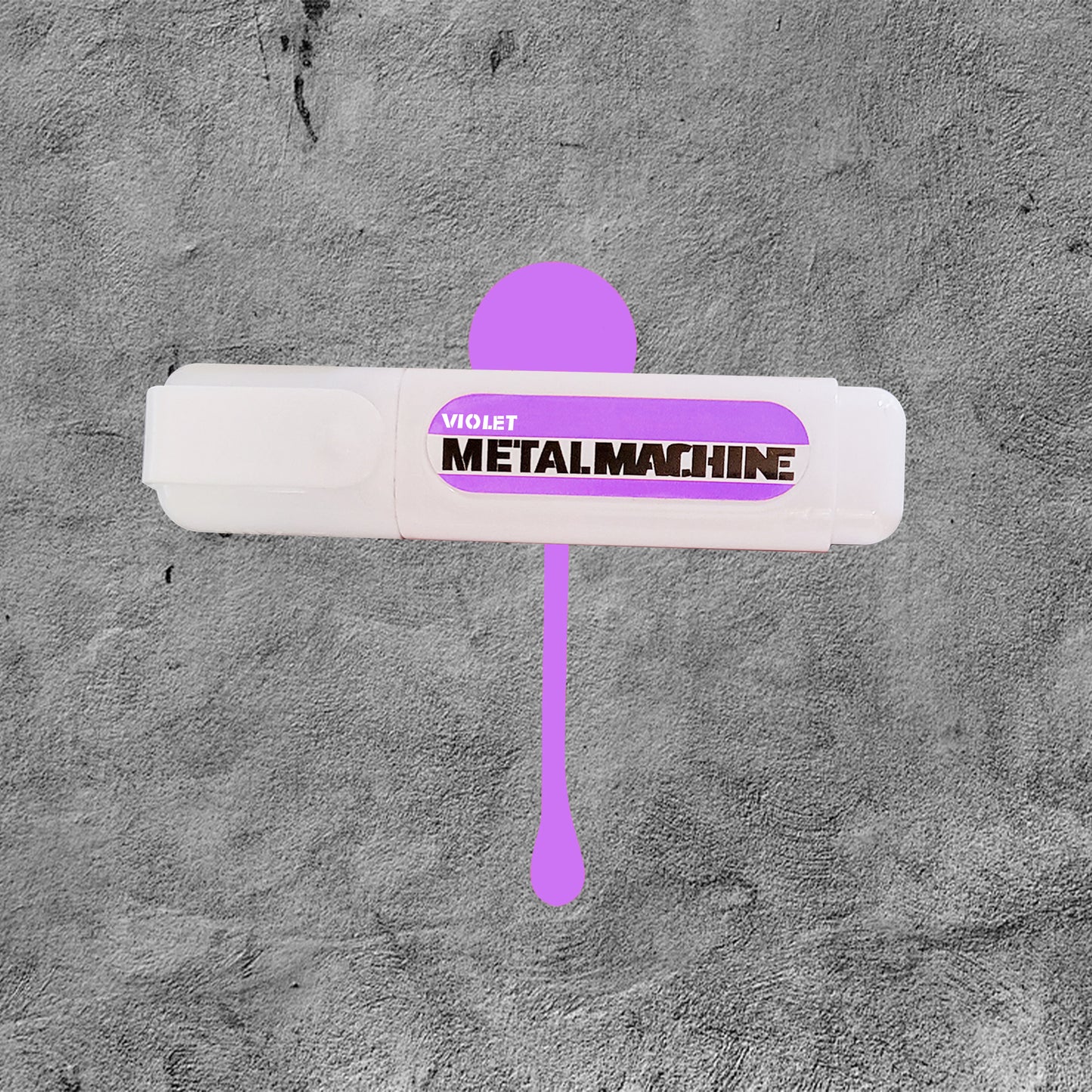 White marker labeled violet Metal Machine