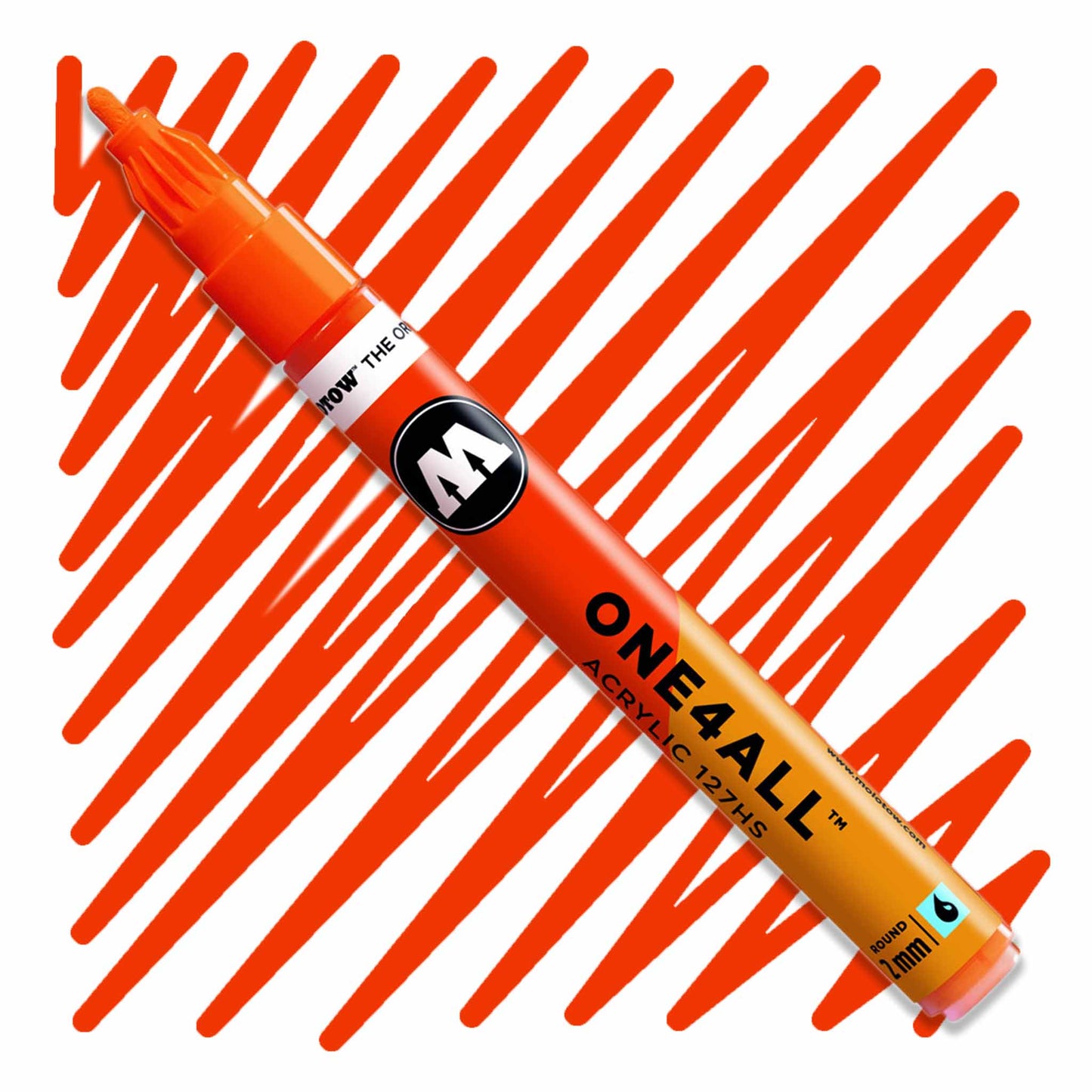 One4All Acrylic 127HS 2mm Round Dare orange Paint marker