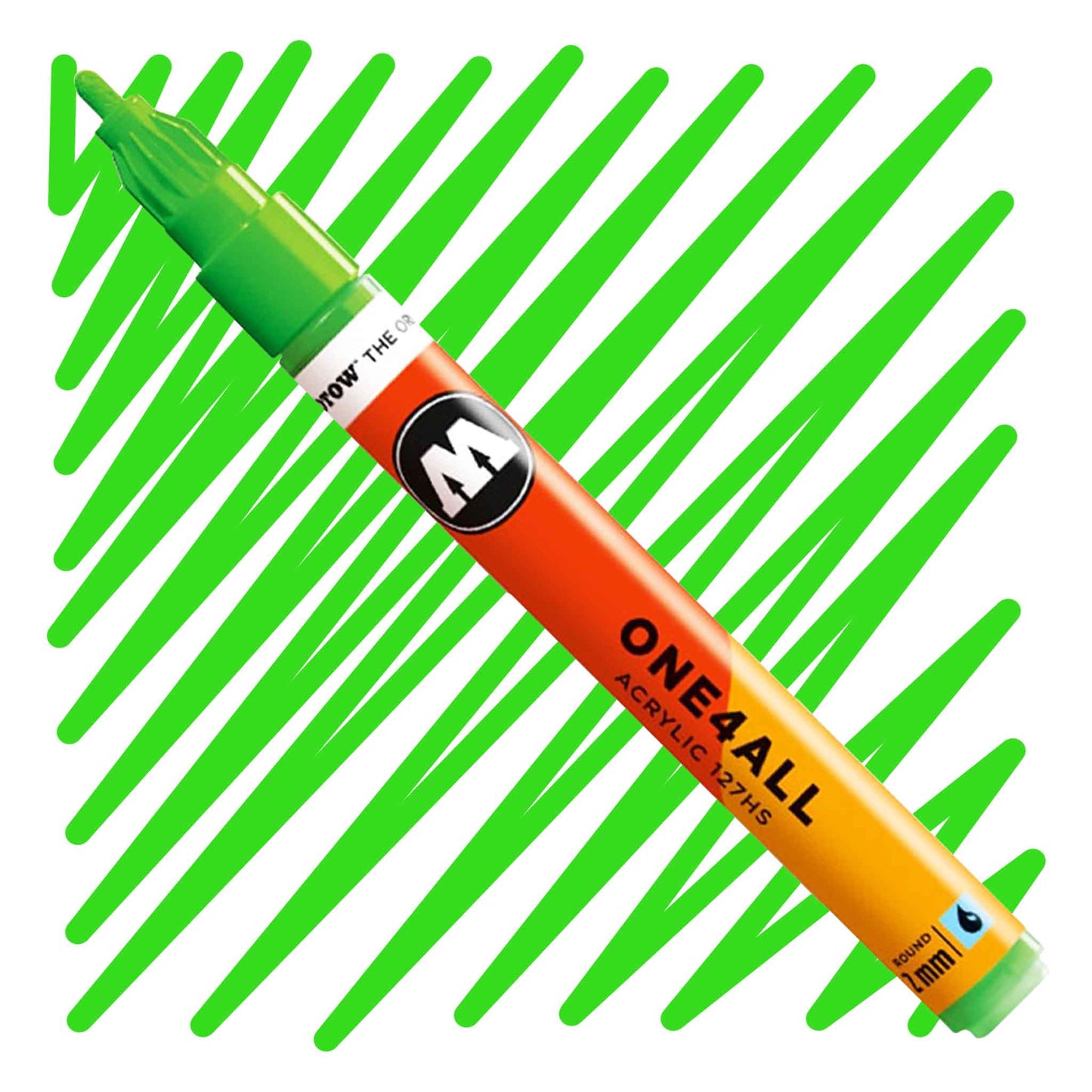 One4All Acrylic 127HS 2mm Round Fluorescent green Paint marker
