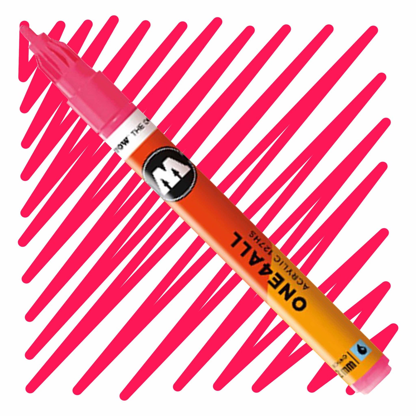 One4All Acrylic 127HS 2mm Round Fluorescent red Paint marker
