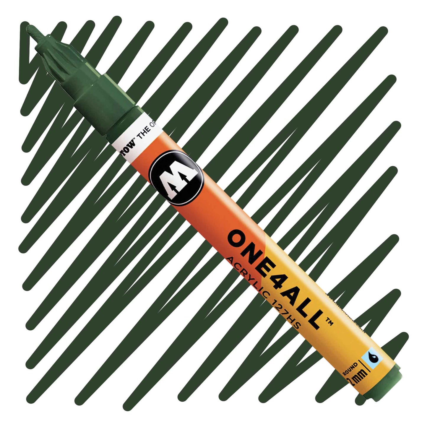 One4All Acrylic 127HS 2mm Round Future dark green Paint marker